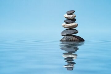 Zen balanced stones stack